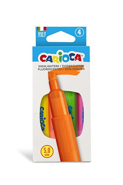 CARIOCA Set of 4 Neon Highlighter Marker Pens
