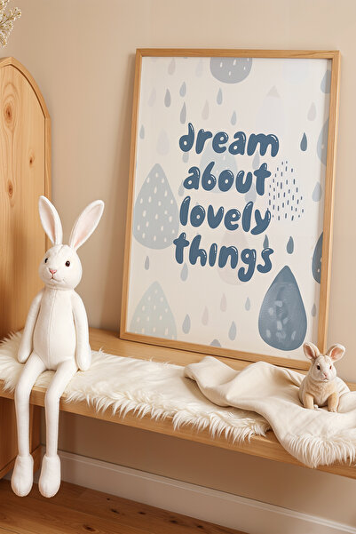 HİGUERA Πίνακας παιδικού δωματίου με θέμα τη βροχή με γραμμένα υπέροχα πράγμα...