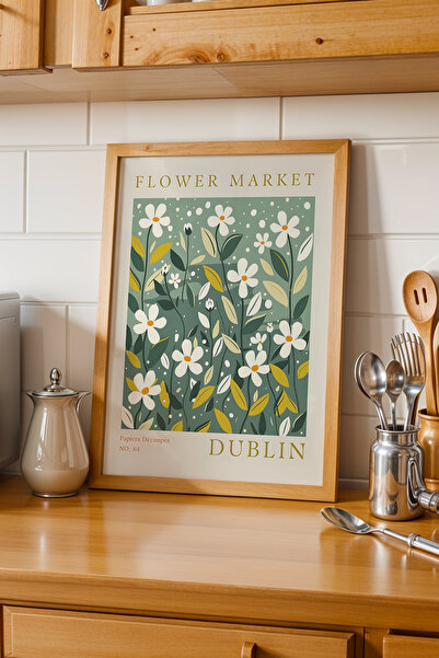 Opak Design Πίνακας DUBLIN με φυσικό ξύλινο πλαίσιο – Αγορά Λουλουδιών