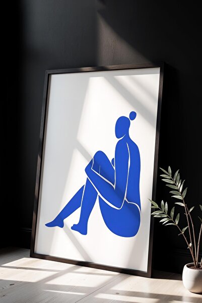 Opak Design Αφηρημένη ζωγραφική τέχνης Μπλε γυναικείο πορτρέτο Matisse Ζωγραφ...