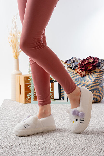 Slipcat Yumuşak Tüylü Peluş Panduf Terlik Ev Kadın Panduf