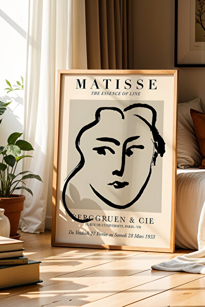 Opak Design Γυναικείο πορτρέτο Matisse Σχέδιο Μποέμικο Μινιμαλιστικό Ξύλινο Π...