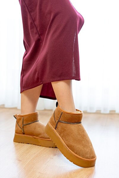 Slipcat Γυναικείες μπότες Γυναικεία παπούτσια Μπότες με γούνα μέσα Μπότες με χοντρή σόλα Μοντέλο