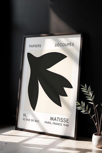 Opak Design Botanical Series Black Floral Minimalist Matisse Πίνακας τοίχου μ...