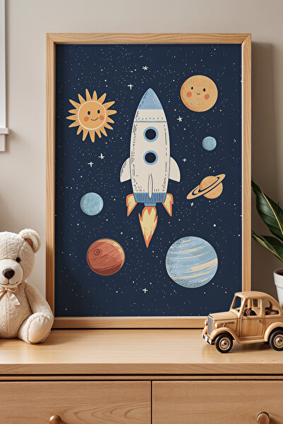 HİGUERA Ταξίδι στο διάστημα και πύραυλος - Πίνακας παιδικού και βρεφικού δωμα...