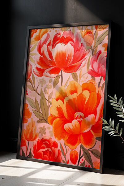 Opak Design Εκτύπωση τοίχου Floral Botanical Art με φυσικό ξύλινο πλαίσιο