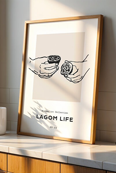 Opak Design Lagom Life Hand Illustration Ζωγραφική τοίχου κουζίνας με φυσικό ...