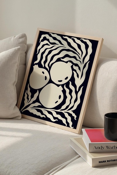 Opak Design Botanical Series Black Floral Minimalist Matisse Πίνακας τοίχου μ...