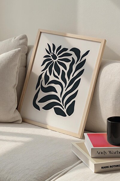 Opak Design Botanical Series Black Floral Minimalist Matisse Πίνακας τοίχου μ...