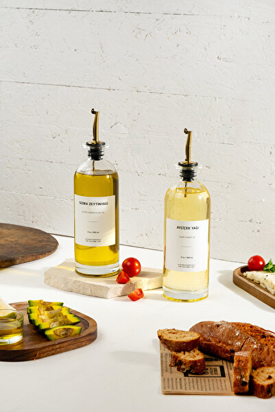 netteucuzluk 2 li 500 ml cam yağlık sirkelik şişesi paslanmaz çelik başlıklı ...