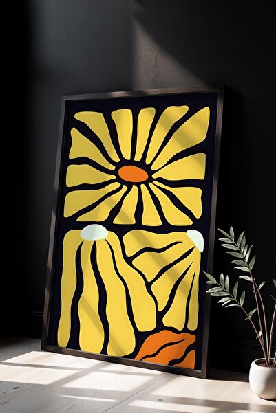 Opak Design Βοτανική Σειρά Κίτρινο Πορτοκαλί Floral Ζωγραφική τοίχου Matisse ...