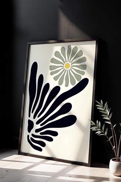 Opak Design Βοτανική Σειρά Μαύρο Floral Matisse Πίνακας τοίχου με φυσικό ξύλι...