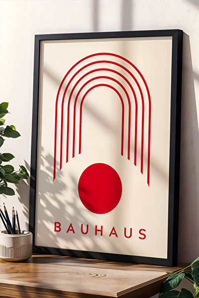 Opak Design Κόκκινο στυλ Bauhaus Vintage γεωμετρική τέχνη Αφηρημένη ζωγραφική...