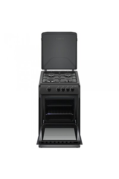 Samus Aragaz SM561BBS ANTRACIT, 4 arzatoare pe gaz, Cuptor pe gaz, Siguranta plita + cuptor