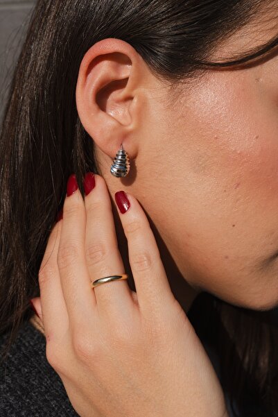 Rumon Minimal Bombeli Çelik Küpe