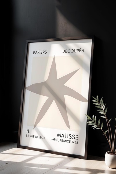 Opak Design Βοτανική Σειρά Sand Beige Floral Matisse Πίνακας τοίχου με φυσικό...