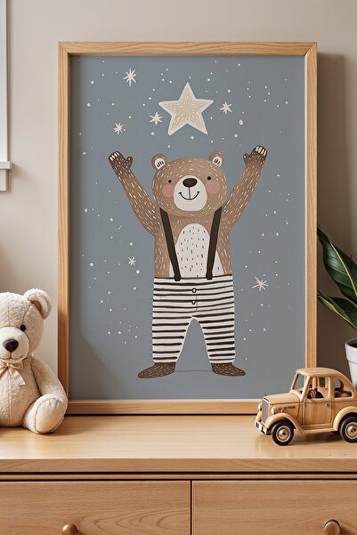 HİGUERA Αστέρια στον ουρανό, αρκουδάκι - Πίνακας παιδικού και βρεφικού δωματί...