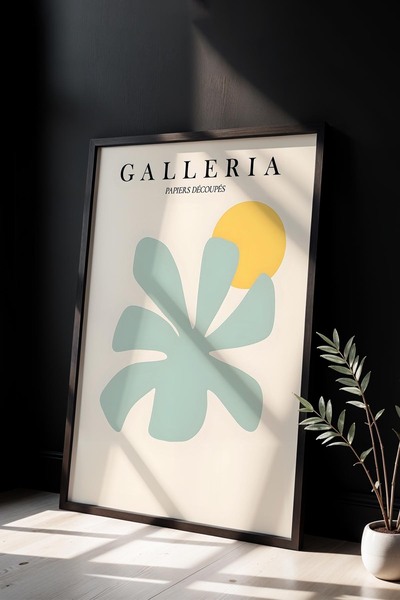 Opak Design Βοτανική σειρά Mint Green Floral Matisse Πίνακας τοίχου με φυσικό...