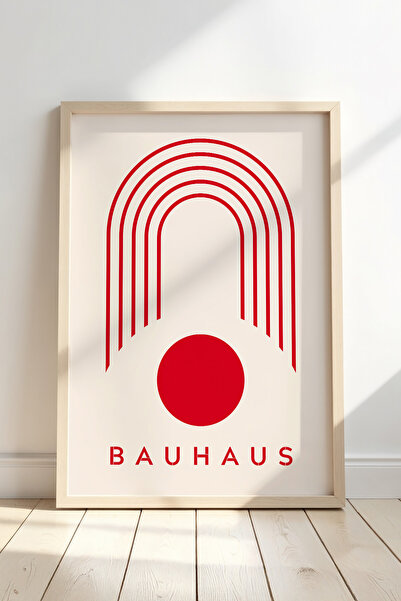 Opak Design Κόκκινο στυλ Bauhaus Vintage γεωμετρική τέχνη Αφηρημένη ζωγραφική...