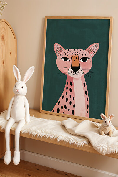 HİGUERA Πίνακας τοίχου με φυσικό ξύλινο πλαίσιο για παιδικό δωμάτιο Mother Le...