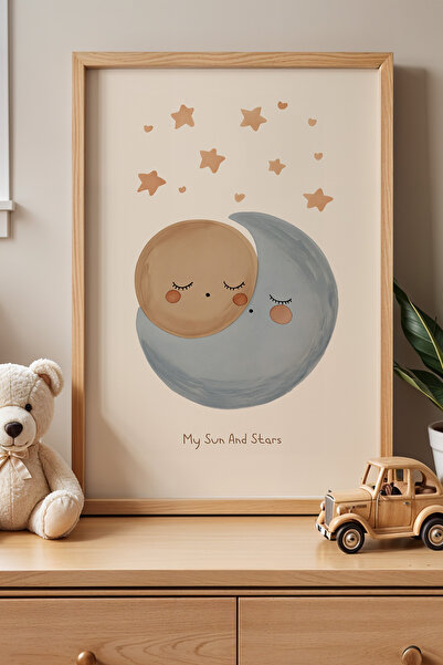HİGUERA Baby Sleeping Under the Moon and Stars - Πίνακας παιδικού και βρεφικο...