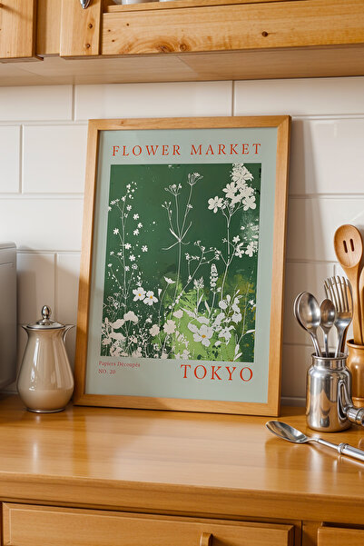 Opak Design Πίνακας Τόκιο με φυσικό ξύλινο πλαίσιο – Flower Market