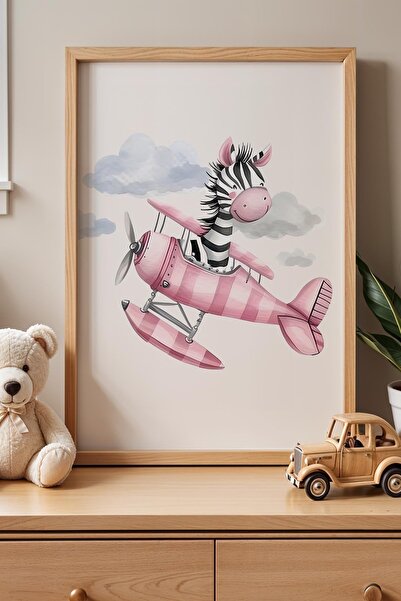 Opak Design Ροζ Χαριτωμένο Παιδικό Δωμάτιο Pilot Zebra Ζωγραφική τοίχου με ξύ...