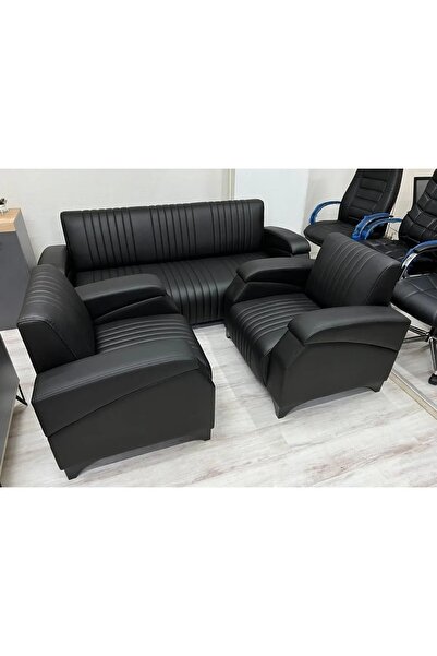 BÜRO ARES WOOD OTURMA GRUBU İKİ TEKLİ BİR ÜÇLÜ KANEPE