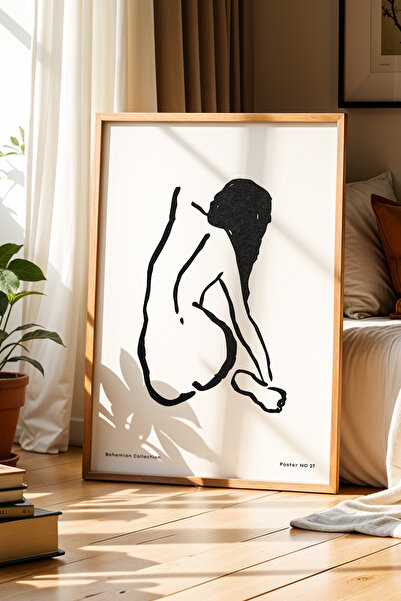 Opak Design Bohemian Concept Φιγούρα Γυναικεία Ζωγραφική Τοίχου με Φυσικό Ξύλ...
