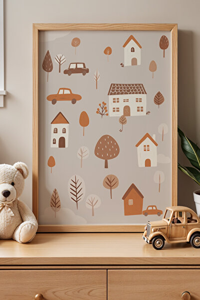 HİGUERA Χαριτωμένο Πίνακας Παιδικού και Βρεφικού Δωματίου με Φυσικό Ξύλινο Πλ...