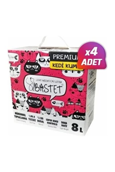 Natural Bastet 4 Adet Bastet Natural Kedi Kumu 8 Litre