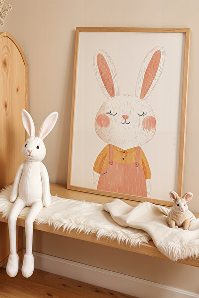 HİGUERA Cute Rabbits – Πίνακας παιδικού δωματίου και βρεφικού δωματίου με φυσ...