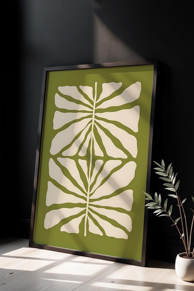 Opak Design Βοτανική Σειρά Floral Green Matisse Πίνακας τοίχου με φυσικό ξύλι...
