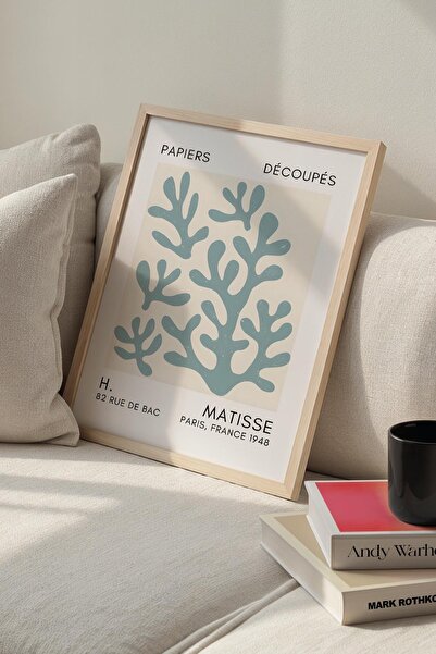 Opak Design Βοτανική σειρά Mint Green Floral Matisse Πίνακας τοίχου με φυσικό...
