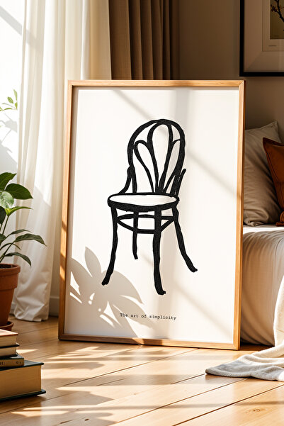 Opak Design Σχέδιο καρέκλας Bohemian Ζωγραφική τοίχου με φυσικό ξύλινο πλαίσιο