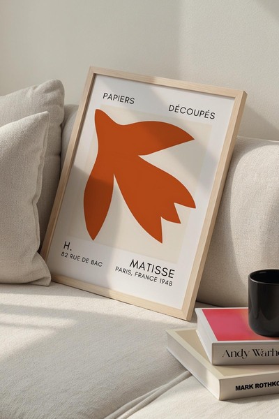 Opak Design Σειρά Botanicals Πορτοκαλί Ανθισμένο Ματίς Ζωγραφική Τοίχου με Φυ...