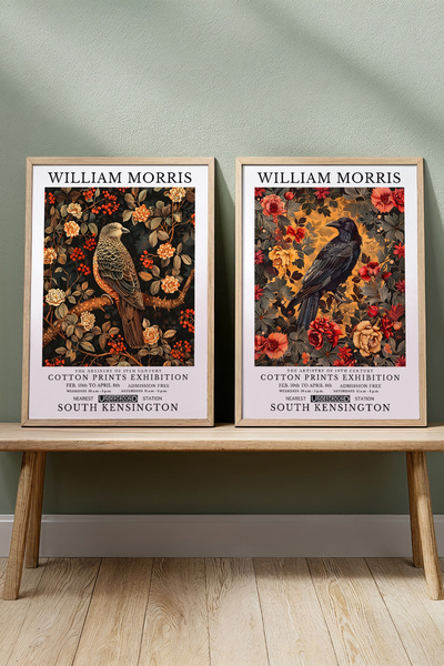 Opak Design William Morris Premium Vintage - Nature's Grace Bird and Flowers ...