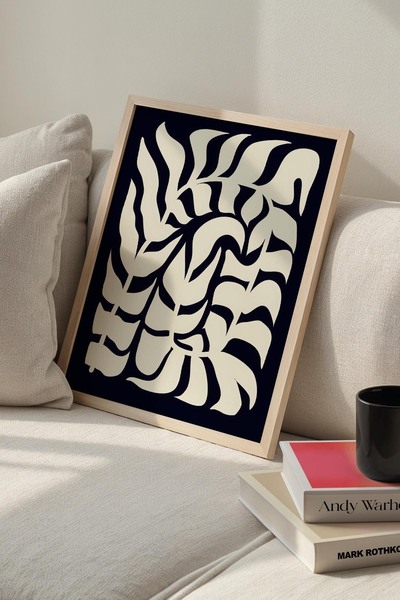Opak Design Βοτανική Σειρά Λευκό Floral Matisse Πίνακας τοίχου με φυσικό ξύλι...