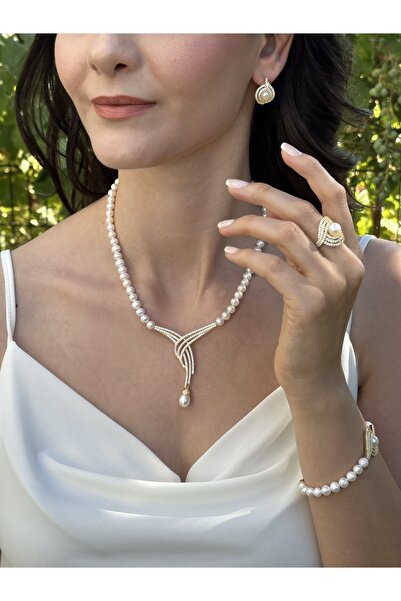 İLK İNCİ TAKI İnci Set – ST059 Gold Renk