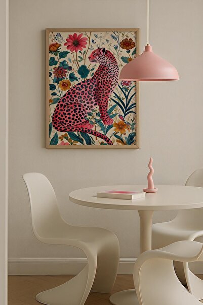 Opak Design Μοτίβο Leopard Purple Maximalist Art Ξύλινο Πλαίσιο Ζωγραφική τοίχου