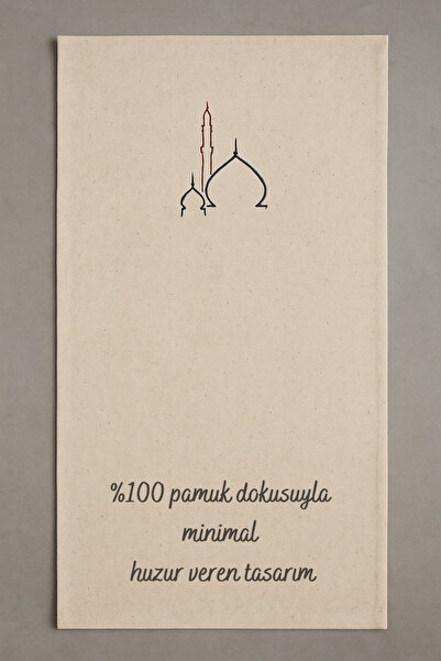 Perdeplus Μίνιμαλ Κεντημένο Λινό Χαλί Προσευχής - Τσάντα Δώρου Προίκας Χαλί προσευχής