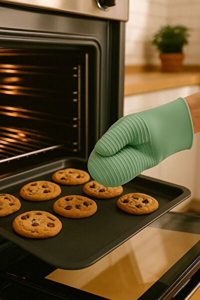 Silicorner Yanmaz Yapışmaz Profesyonel Isıya Dayanıklı Silikon Fırın Eldiveni...