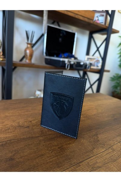 EFE DERİ Peugeot Leather Stitched Car License Case Container Auto License Holder Car License Protector