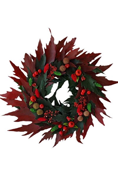 Dekora Çiçek Yılbaşı Kapı Süsü, Çelenk, Duvar Dekor, Hobi, Ev Dekorasyon, Hediyelik