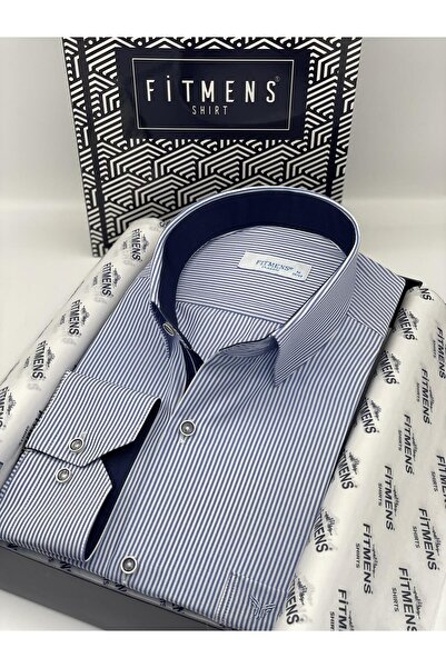 Fitmens Classic Long Sleeve Pinstripe Pocket Gift Boxed Men's Shirt Fs-003317...