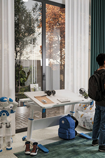 Creo Mobili Sirius Simple Erkek Çocuk Çalışma Masası Eğim ve Yükseklik Ayarlı...