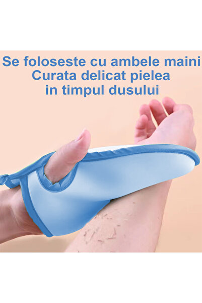 OptimStar Exfoliating Glove for Body Care, Ergonomic, Soft and Durable, Viscose, Blue
