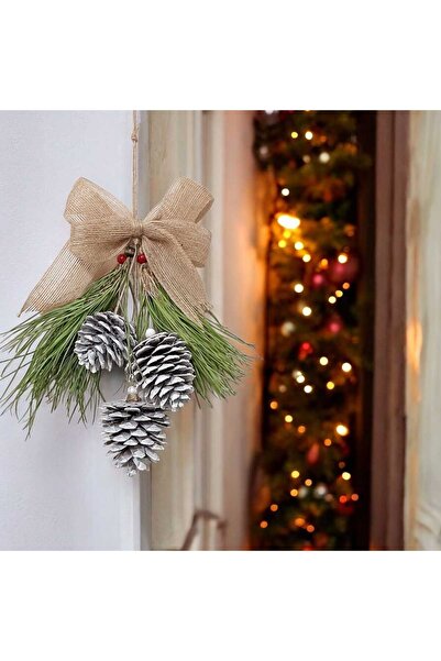 TASARİMECRN 3' lü kozalak kapı süsü ev dekoru yılbaşı süsü hediyelik