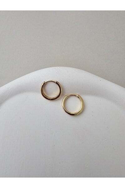 Zivazer Store Kadın çelik kararmaz xuping 14 k gold renginde minik halka küpe