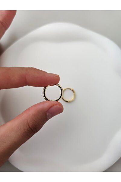 Zivazer Store Kadın çelik kararmaz xuping 14 k gold renginde minik halka küpe